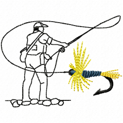 Fishing Embroidery Design 7